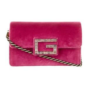 Gucci Broadway Crystal Embellished Velvet Bag